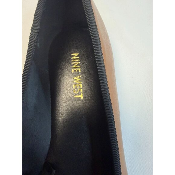 Nine West Ollin Womens Size 9M Tan Black Patent CapToe Ballet Flat Shoes - Picture 11 of 12